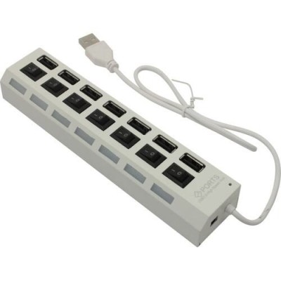 USB-HUB с выключателями, 7 портов, СуперЭконом, белый, SBHA-7207-W USB-HUB с выключателями, 7 портов, СуперЭконом, белый, SBHA-7207-W