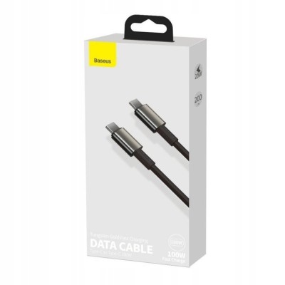 Кабель-зарядка Type-C на Type-C Baseus Tungsten Gold 100W 2м (CATWJ-A01) чёрный Кабель-зарядка Type-C на Type-C Baseus Tungsten Gold 100W 2м (CATWJ-A01) чёрный