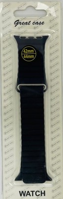 Сменный браслет кожанный для Apple Watch 42-44mm темно-синий Сменный браслет кожанный для Apple Watch 42-44mm темно-синий
