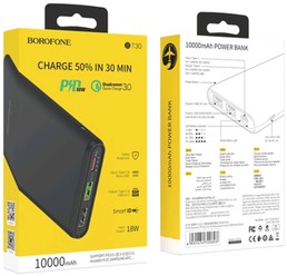 Powerbank Borofone BT19 10000mAh 2USB 2A с индикатором черный Powerbank Borofone BT19 10000mAh 2USB 2A с индикатором черный