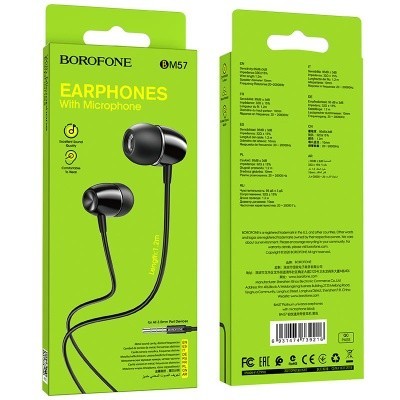 Наушники с микрофоном Borofone BM57 Platinum 1.2м черные Наушники с микрофоном Borofone BM57 Platinum 1.2м черные