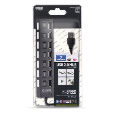 USB-HUB с выключателями, 7 портов, СуперЭконом, черный, SBHA-7207-B USB-HUB с выключателями, 7 портов, СуперЭконом, черный, SBHA-7207-B