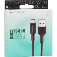 Usb Кабель-зарядка Type-C Borofone BX1 3A 1м чёрный
