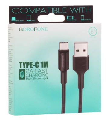 Usb Кабель-зарядка Type-C Borofone BX1 3A 1м чёрный Usb Кабель-зарядка Type-C Borofone BX1 3A 1м чёрный