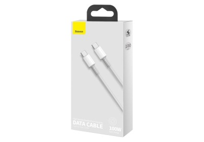 Кабель-зарядка Type-C на Type-C Baseus High Density Braided 100W 1м (CATGD-02) белый Кабель-зарядка Type-C на Type-C Baseus High Density Braided 100W 1м (CATGD-02) белый
