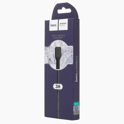 Usb Кабель-зарядка Lightning Hoco X20 Flash 2.0A 3м силиконовый черный Usb Кабель-зарядка Lightning Hoco X20 Flash 2.0A 3м силиконовый черный