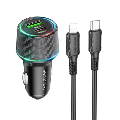 Автомобильное заряд. устр. Borofone BZ21 1USB/1C 30W черное Автомобильное заряд. устр. Borofone BZ21 1USB/1C 30W черное