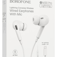 Стереонаушники Borofone BM30 Pro Lightning 1.2м белые