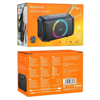 Bluetooth колонка Borofone BR17 BT5.1/1200mAh/4ч/5Вт/TF/AUX/FM черная Bluetooth колонка Borofone BR17 BT5.1/1200mAh/4ч/5Вт/TF/AUX/FM черная