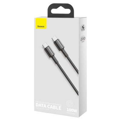 Кабель-зарядка Type-C на Type-C Baseus High Density Braided 100W 2м (CATGD-A01) чёрный Кабель-зарядка Type-C на Type-C Baseus High Density Braided 100W 2м (CATGD-A01) чёрный