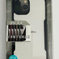 Накладка для i-Phone 12 Pro Max DFANS силикон прозрачный черная рамка