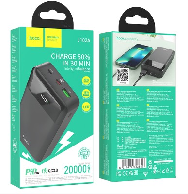 Powerbank Hoco J102A 20000mAh 1USB/1USB-C/1Micro черный Powerbank Hoco J102A 20000mAh 1USB/1USB-C/1Micro черный