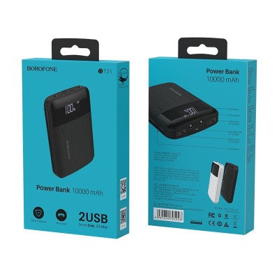 Powerbank Borofone BT21 10000mAh 2USB 2A черный Powerbank Borofone BT21 10000mAh 2USB 2A черный