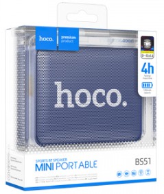 Bluetooth колонка Hoco BS51 BT5.1/1200mAh/4ч/3Вт/TF/AUX темно-синяя Bluetooth колонка Hoco BS51 BT5.1/1200mAh/4ч/3Вт/TF/AUX темно-синяя