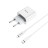 Сетевое зар. устр. Hoco C76A Pro с кабелем Type-c to IP 30W белое