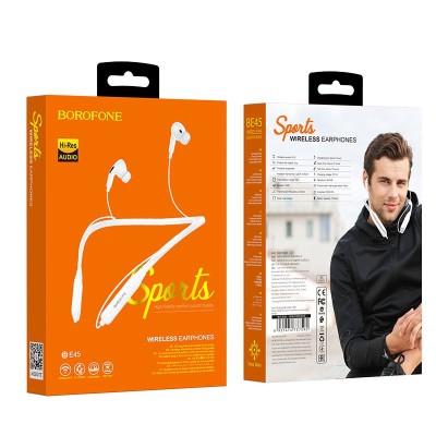 Беспроводные наушники для спорта Borofone BE45 белые Беспроводные наушники для спорта Borofone BE45 белые