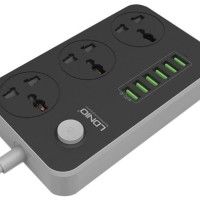 Сетевой фильтр LDNIO SC3604 2м/3 розетки/6 USB серый