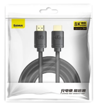 Baseus High Definition Series HDMI 8K to HDMI 8K Adapter Cable 3м CAKGQ-L01 черный Baseus High Definition Series HDMI 8K to HDMI 8K Adapter Cable 3м CAKGQ-L01 черный