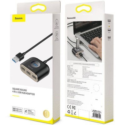 USB - Xaб 3.0 Baseus Round Box USB 4 порта (CAHUB-AY01) 1м черный USB - Xaб 3.0 Baseus Round Box USB 4 порта (CAHUB-AY01) 1м черный