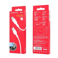 Usb Кабель-зарядка Micro Borofone BX30 Silicone 2.4A 1м силиконовый белый