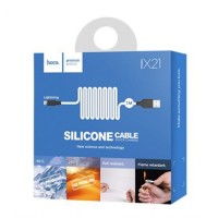 Usb Кабель-зарядка Lightning Hoco X21 Silicone 2A 1м мягкий силиконовый белый