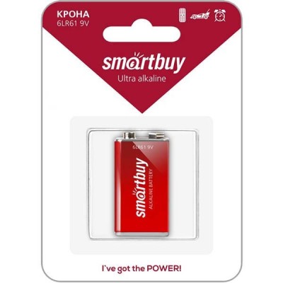 Батарейка алкалиновая Крона Smartbuy 6LR61/1B (12/240)  SBBA-9V01B Батарейка алкалиновая Крона Smartbuy 6LR61/1B (12/240)  SBBA-9V01B