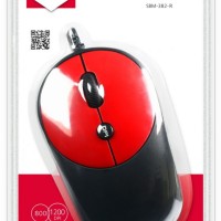 Мышь проводная Smartbuy ONE 382 USB/DPI 800-1200/4 кнопки/1.5м (SBM-382-R) черно-красная