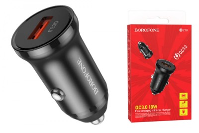 Автомобильное заряд. устр. Borofone BZ18 1USB QC3.0 черное Автомобильное заряд. устр. Borofone BZ18 1USB QC3.0 черное