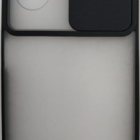 Накладка со шторкой камеры Xiaomi Pocophone F3 матовая черная