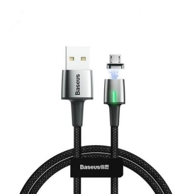 Usb Кабель-зарядка Micro Baseus Zinc Magnetic 2.4A 1м (CAMXC-A01) чёрный Usb Кабель-зарядка Micro Baseus Zinc Magnetic 2.4A 1м (CAMXC-A01) чёрный