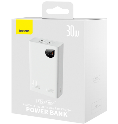 Powerbank Baseus Adaman2 20000mAh 2USB/1USB-C 30W PPAD050002 белый Powerbank Baseus Adaman2 20000mAh 2USB/1USB-C 30W PPAD050002 белый
