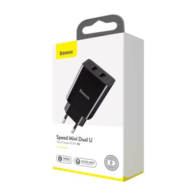 Сетевое зар. устр. Baseus Mini Dual U 2USB 2.1A 10.5W (CCFS-R01) черное Сетевое зар. устр. Baseus Mini Dual U 2USB 2.1A 10.5W (CCFS-R01) черное