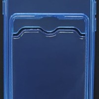 Чехол-накладка силикон с карманом под карту i-Phone 7/8 прозрачная синяя