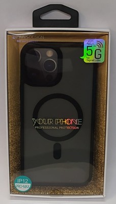 Накладка для i-Phone 12 Pro Max DFANS Magsafe силикон матовый черная рамка Накладка для i-Phone 12 Pro Max DFANS Magsafe силикон матовый черная рамка