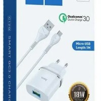 Сетевое зар. устр. Hoco C12Q с шнуром Micro 1USB QC3.0 2.4A белое