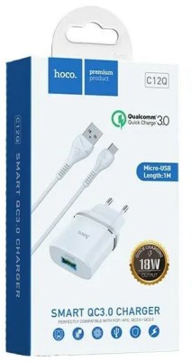 Сетевое зар. устр. Hoco C12Q с шнуром Micro 1USB QC3.0 2.4A белое Сетевое зар. устр. Hoco C12Q с шнуром Micro 1USB QC3.0 2.4A белое
