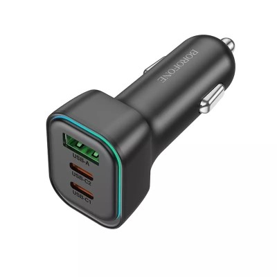 Автомобильное зарядное устройство Borofone BZ28C QC 3.0 (USB+2 Type-C) черный Автомобильное зарядное устройство Borofone BZ28C QC 3.0 (USB+2 Type-C) это автомобильное зарядное устройство с поддержкой технологии быстрой зарядки Quick Charge 3.0.Quick Charge 3.0 позволяет заряжать совместимые устройства до 4 раз быстрее, чем обычные зарядные устройства. Вход: 12-24 В постоянного тока
Выход: Type-C 1/2: 30 Вт (PD/QC/FCP/AFC);
USB-A: 18 Вт (QC /FCP / AFC)； C1 + A = 30 Вт + 18 Вт； C2 + A = 5 В / 3A； C1 + C2= 30 Вт + 30 Вт； C1+ (C2+A)=30 Вт + 15 Вт.