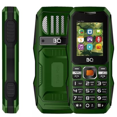 Мобильный телефон BQ Tank Mini (BQ-1842) 1.77&quot;/128x160/1200mAh/Micro-SIM/2G/MicroSD до 16GB зеленый Мобильный телефон BQ Tank Mini (BQ-1842) 1.77"/128x160/1200mAh/Micro-SIM/2G/MicroSD до 16GB зеленый