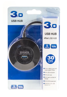 USB 3.0 хаб с выключателями, 4 порта, СуперЭконом круглый, черный, SBHA-7314-B/100 USB 3.0 хаб с выключателями, 4 порта, СуперЭконом круглый, черный, SBHA-7314-B/100