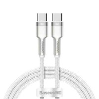 Кабель-зарядка Type-C на Type-C Baseus Cafule Metal 100W, 1м, белый.
