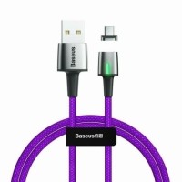 Usb Кабель-зарядка Micro Baseus Zinc Magnetic 2.4A 1м (CAMXC-A05) фиолетовый