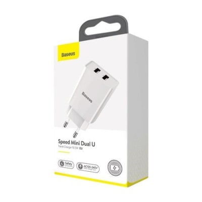 Сетевое зар. устр. Baseus Mini Dual U 2USB 2.1A 10.5W (CCFS-R02) белое Сетевое зар. устр. Baseus Mini Dual U 2USB 2.1A 10.5W (CCFS-R02) белое