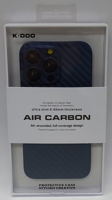 Накладка для i-Phone 13 Pro 6.1&quot; K-Doo Air Carbon пластик синяя Накладка для i-Phone 13 Pro 6.1" K-Doo Air Carbon пластик синяя