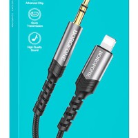 Кабель-переходник Lightning на AUX 3,5mm Borofone BL15 1м черный