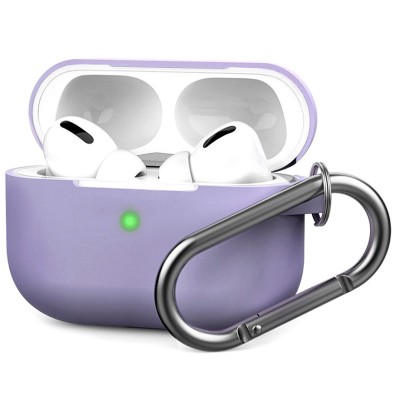 Силиконовый чехол для AirPods Pro c карабином лаванда Силиконовый чехол для AirPods Pro c карабином лаванда