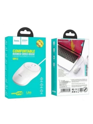 Мышь проводная Hoco GM13 Esteem USB/DPI 1000-1600/4 кнопки/1.5м белая Мышь проводная Hoco GM13 Esteem USB/DPI 1000-1600/4 кнопки/1.5м белая