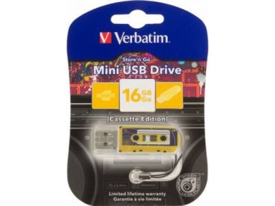 USB флеш накопитель Verbatim 16GB Cassette Edition Yellow USB флеш накопитель Verbatim 16GB Cassette Edition Yellow