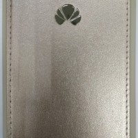 Накладка для Huawei Honor P8 light силиконовая кожзам с логотипом золотая