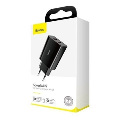 Сетевое зар. устр. Baseus Mini Dual U 2USB 3A 18W (CCFS-V01) черное Сетевое зар. устр. Baseus Mini Dual U 2USB 3A 18W (CCFS-V01) черное