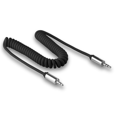 Аудиокабель AUX 3,5mm Walker WCA510 круглый 1.7m в виде пружины черный Аудиокабель AUX 3,5mm Walker WCA510 круглый 1.7m в виде пружины черный